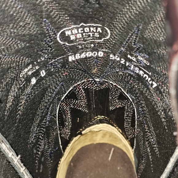 Nocona 12" Black Toga Cowboy Western Boots Size:Mens 8D /Womens 9.5D NB6000 - Picture 5 of 8